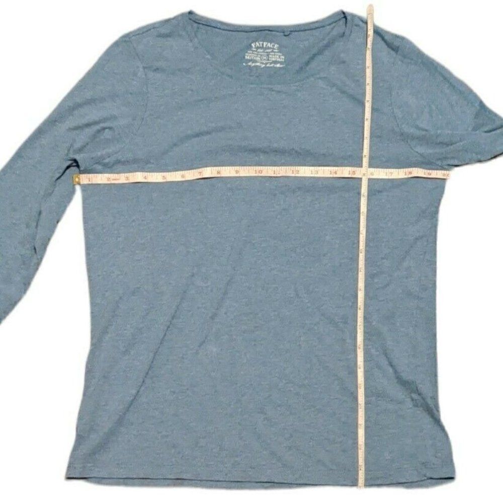 Fat Face Blue Long Sleeve T-Shirt Tee Organic Cotton UK 16 / US 12 - Picture 3 of 6